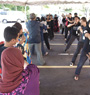 Our volunteers leading some exercise routines