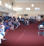Participants listening to the health talks