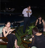 Musicians taking a break and Chill by the pool