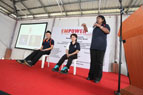 Pn.Tamil Chelvi, a physiotherapist, educating the participants on healthy exercise routines that can be done at home