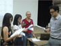 Medical students role-playing during a training session