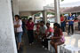 Residents waiting in line to be registered.